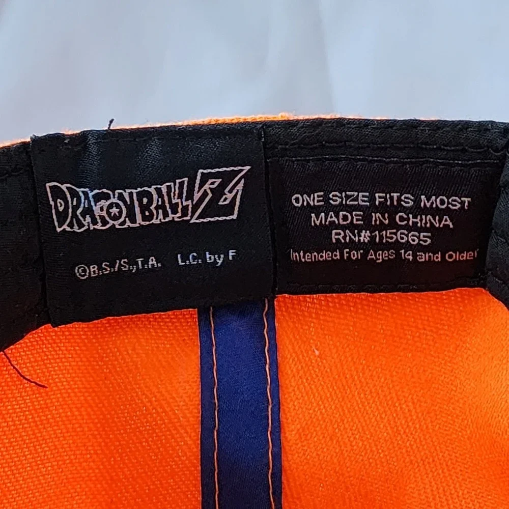 Dragon Ball Z Original DBZ Anime Snapback‎ Embroidered Kanji Orange Blue Retro